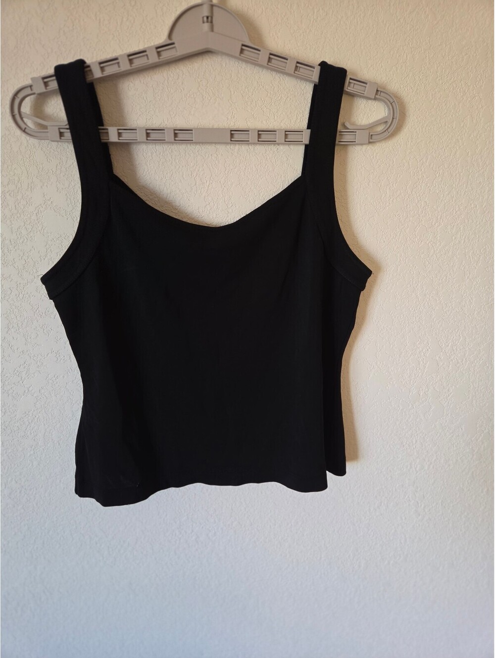 Black Sleeveless Tank Top with Wide Straps, Medium Size, Very Good Condition